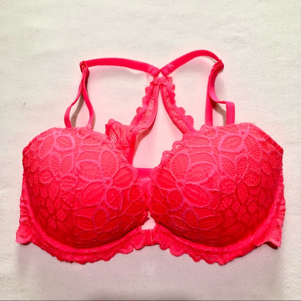 VS Pink Date Racerback Lace Wired Bra 32DD